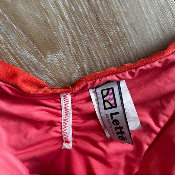Lettē Beachwear Orange V‑Notch Brazilian Bikini Set, Size M - Picture 4 of 6
